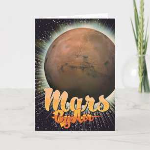 Cartão De Festividades Cartaz de voo Vintage Mars By Air