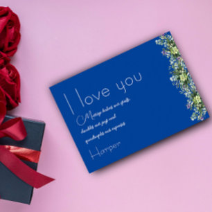 Cartão De Festividades Cartaz engraçado de amor botânico por flor de aqua