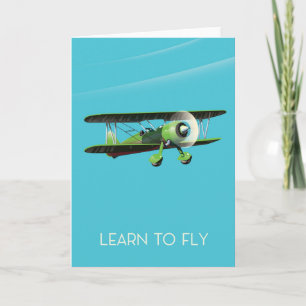 Cartão De Festividades Cartaz vintage de avião Lean To Fly
