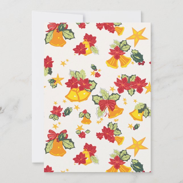 Cartão De Festividades Cartazes de férias, Poinsettias, Arcos e Holly (Frente)