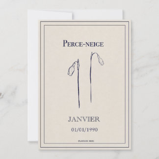 Cartão De Festividades Carte cadeau fleur de naissance personnalisable 