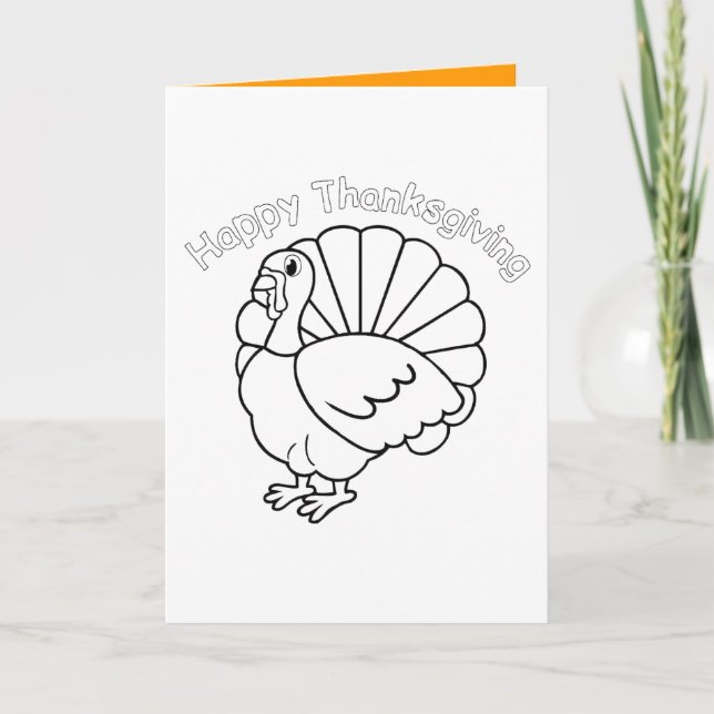 Cartão De Festividades Carte � colorier pour Thanksgiving - (Frente)