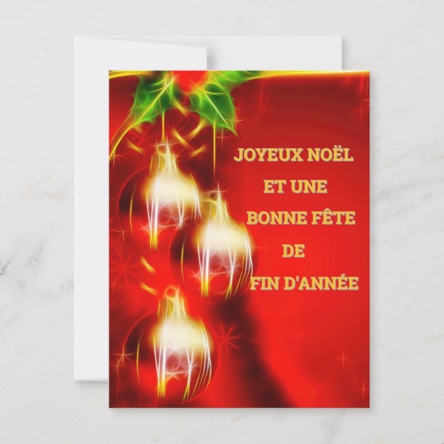 Cartão De Festividades Carte de Noël  (Frente)