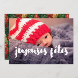 Cartão De Festividades Carte de voeu foto moderna Joyeuses Fêtes