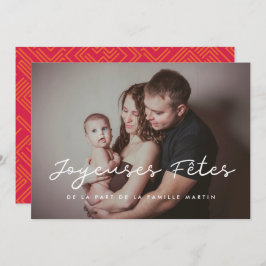 Cartão De Festividades Carte de voeu Joyeuses fêtes foto personalizável