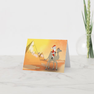 Cartão De Festividades carte de voeux père Noël en Egypte