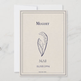 Cartão De Festividades Carte fleur de naissance du mois de mai muguet