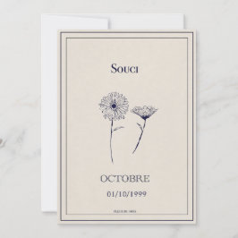 Cartão De Festividades Carte fleur de naissance octobre, soucis