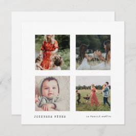 Cartão De Festividades Carte Noël Joyeuses Fêtes Collage 4 fotos