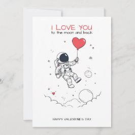 Cartão De Festividades Carte Saint-Valentin - "Love You to the Moon"