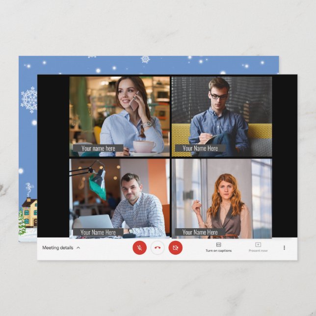 Cartão De Festividades Carteira de Férias Engraçado de Foto de Natal do Z (Frente/Verso)