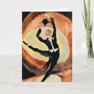 Cartão De Festividades Cartola de dançarino masculino Art Déco vintage do