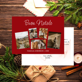 Cartão De Festividades Cartolina di Natale Collage di Foto Festivo