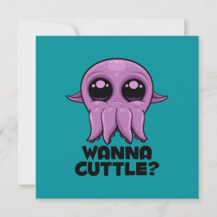 Cartão De Festividades Cartoon Cuttlefish