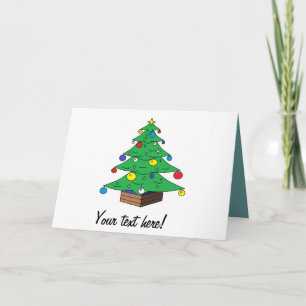 Cartão De Festividades Cartoon de árvore de Natal decorado