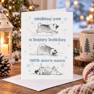 Cartão De Festividades Cartoon de cachorro Keeshond engraçado Natal de
