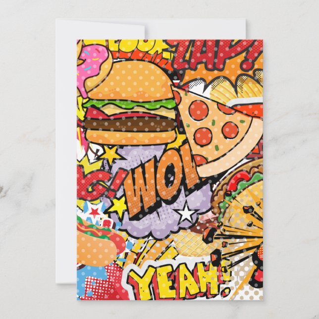 Cartão De Festividades Cartoon de comida (Frente)