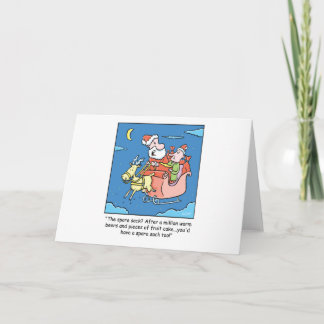 Cartão De Festividades Cartoon de Natal Papai Noel Doente