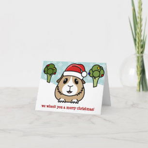 Cartão De Festividades Cartoon Guinea Pig Christmas Card