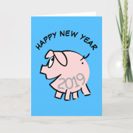 Cartão De Festividades Cartoon Illustration Pig Year 2019, Engraçado 3