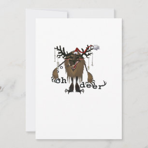 Cartão De Festividades Cartoon Oh Deer Renas Divertidas Presente de Féria