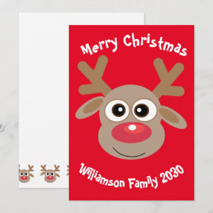 Cartão De Festividades Cartoon Reindeer Natal