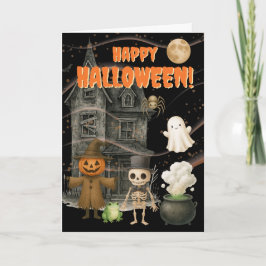 Cartão De Festividades Casa Assombrada Assustadora de Halloween