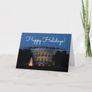 Cartão De Festividades Casa Branca de Natal à Noite em Washington DC