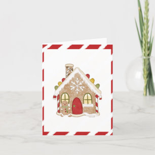 Cartão De Festividades Casa de Biscoito de Gengibre