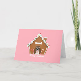 Cartão De Festividades Casa de Cachorro Feliz de Natal
