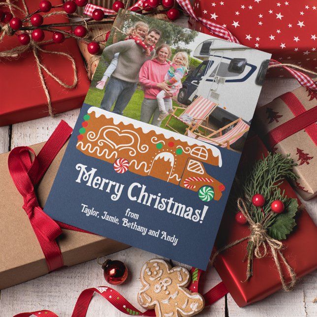 Cartão De Festividades Casa de Caminhão Classe C Gingerbread RV (Criador carregado)