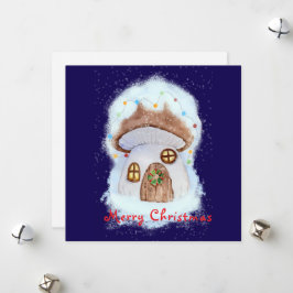 Cartão De Festividades Casa de fada de Natal