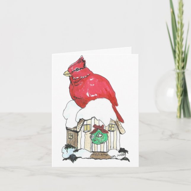 Cartão De Festividades Casa de Natal com Verse Holiday Card (Frente)