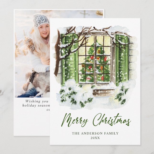 Cartão De Festividades Casa de Natal da Casa Festiva (Frente/Verso)