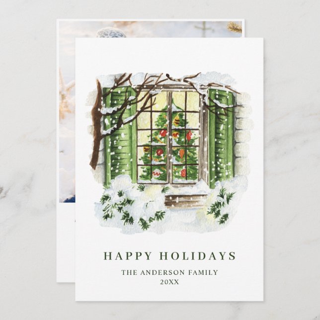 Cartão De Festividades Casa de Natal da Casa Festiva (Frente/Verso)