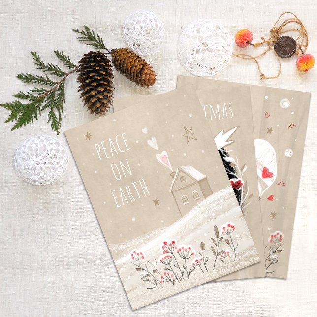 Cartão De Festividades Casa de Natal russa em neve (Criador carregado)