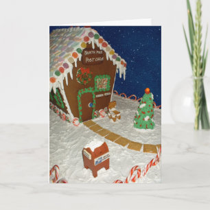Cartão De Festividades casa de pão-de-espécie da estação de correios