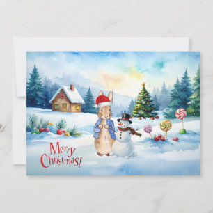 Cartão De Festividades Casa de pão de gengibre do Peter Rabbit