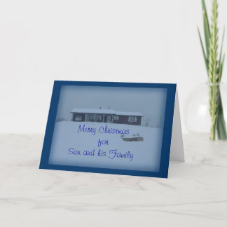 Cartão De Festividades Casa em Snowy Hill - personalizar