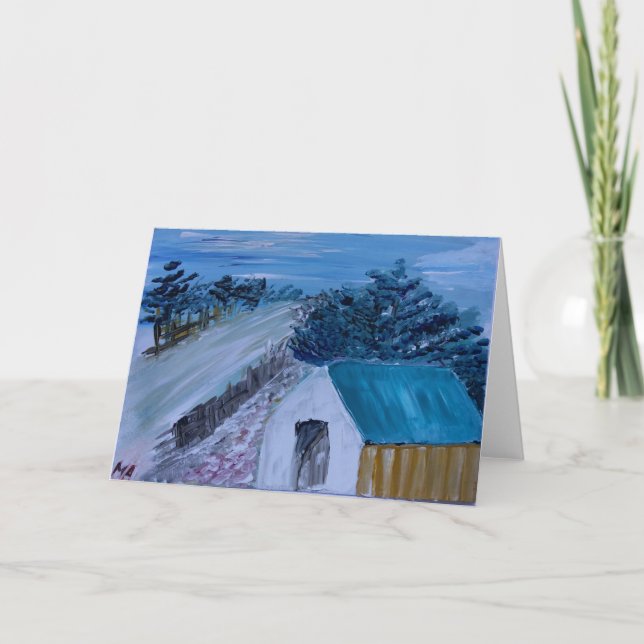 Cartão De Festividades Casa no monte (Frente)