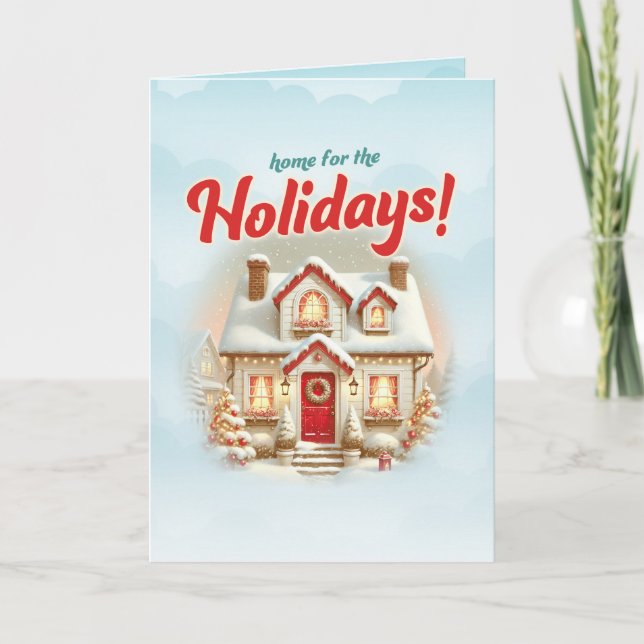 Cartão De Festividades Casa para o Natal das Férias (Frente)