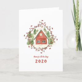 Cartão De Festividades Casa para Todos os Dias | Casa de Natal Vermelha
