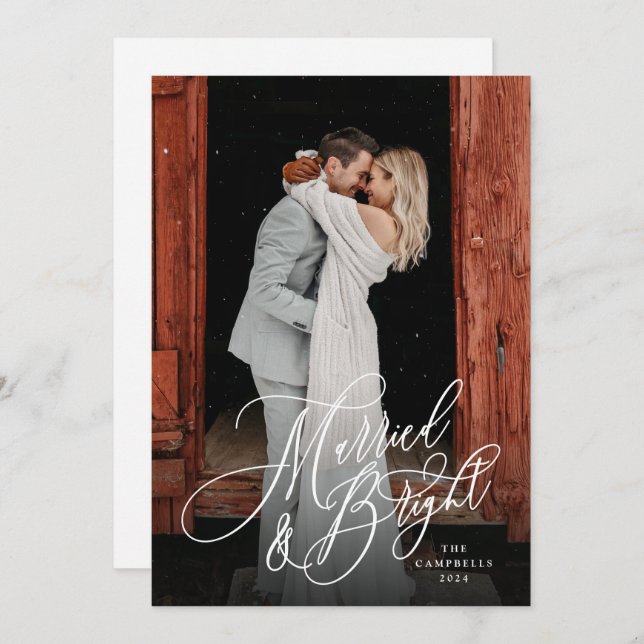 Cartão De Festividades Casada e Radiante Recém-Casada Verde (Frente/Verso)