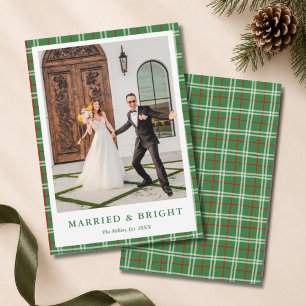 Cartão De Festividades Casado Xadrez Ilustrado Natal Casamento Brilhante