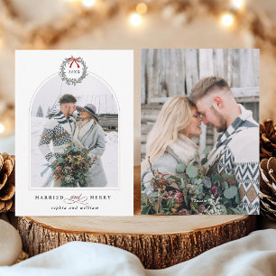 Cartão De Festividades Casados e Alegres Arco 2 Foto Natal