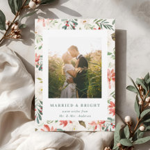 Casados e Brilhantes Floral de Natal Recém-casados