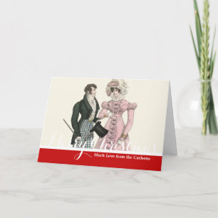 Cartão De Festividades Casal Antigo Casamento 1823 Homem Mulher Moda