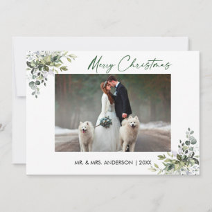 Cartão De Festividades Casal de Caligrafia com Script de Tinta de Natal