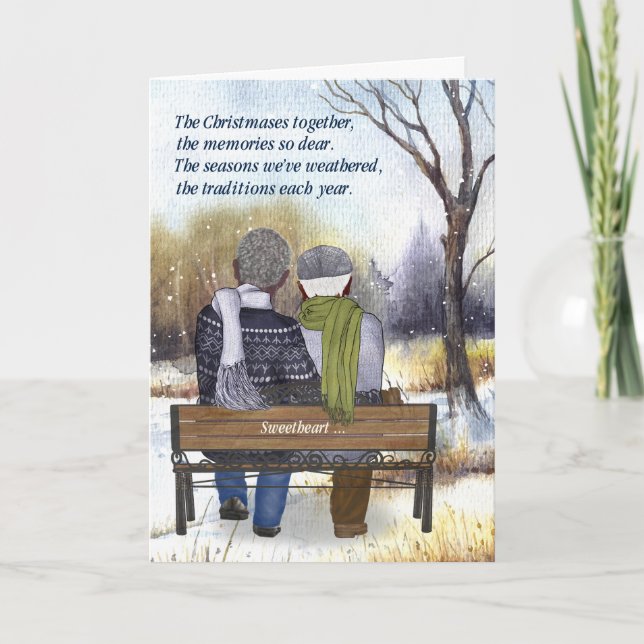 Cartão De Festividades Casal de idosos afro-americanos gays parceiros de  (Frente)