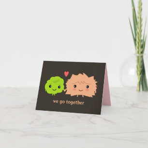 Cartão De Festividades Casal Feliz Wasabi e Gengibre com Texto Personaliz